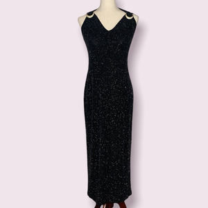 Vtg 90s Night Sky Evening Dress